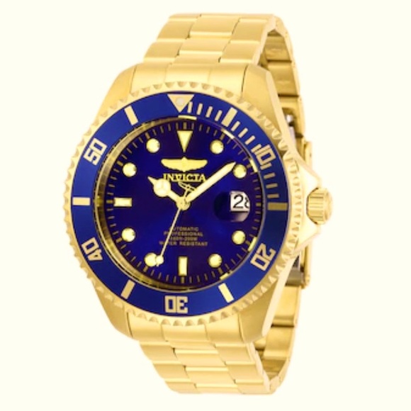 Invicta Pro Diver Automatic Gold-Tone Blue Dial - Picture 1 of 9